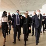 Valle Miguélez, consejera de Empresa, Empleo, Universidades y Portavocía de la Región de Murcia, Fernando López Miras, presidente de la Región de Murcia, Noelia Arroyo, alcaldesa de Cartagena y Bruno Masier, presidente de la Federación Mundial de Trade Points, en la inauguración del Fórum Cartagena 2021.