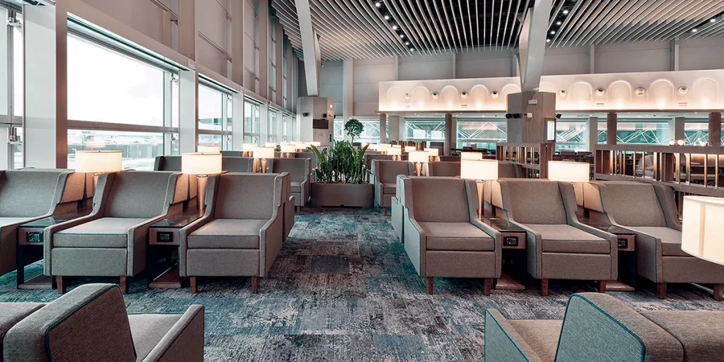 Plaza Premium Lounge, en el aeropuerto de Roma Fiumicino.